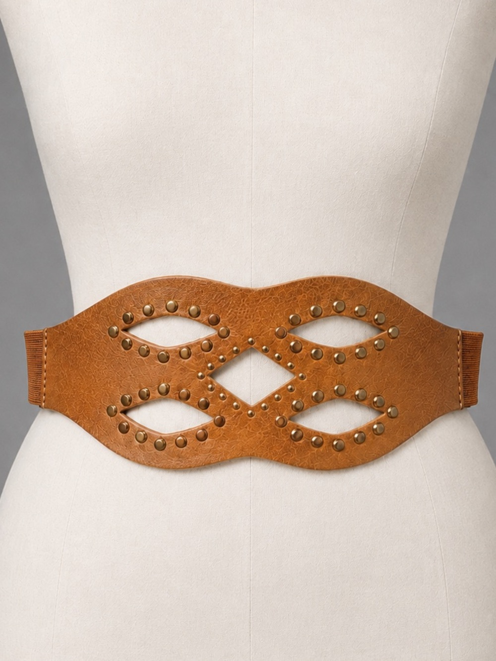 Beautiful Tan Gold Studded Bohemian Belt
